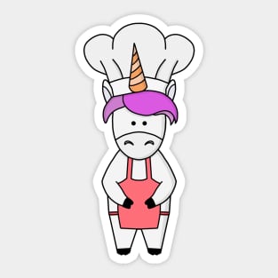 Adorable unicorn cooking Sticker